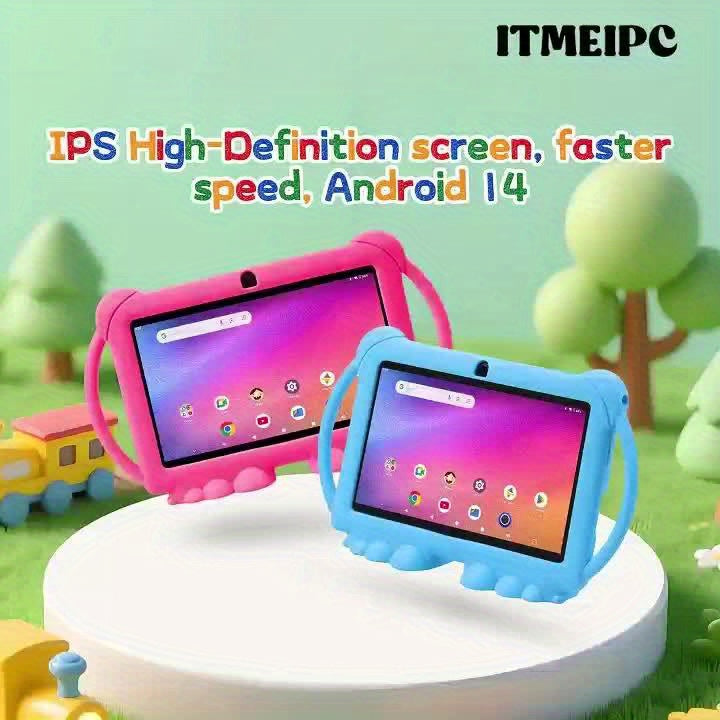 Tablets | Tableta ITMEIPC Android 14 de 7 pulgadas con funda protectora, 4GB (2GB + 2GB ampliables) 32GB ROM, procesador Mali T820 MP1 de cuatro