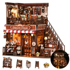 Rompecabezas 3D, Casa de Muñecas DIY, Rincón de Libros de Madera 3D, Kit de Miniatura de Rincón de Libros, Casa Adorno de Muñeca, Hecho a Mano y Ensamblado, Mini Casa, Decoración de Estantería, Regalo de San Valentín, Regalo de Halloween, Regalo de Navida