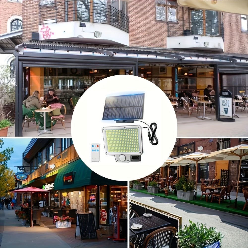 Luz solar LED con sensor de movimiento 4 piezas | Para jardín, patio, garaje y seguridad exterior