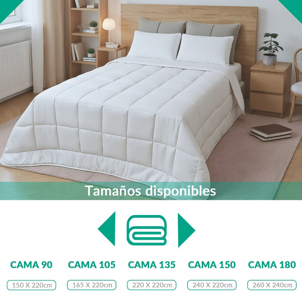 Edredón Nórdico Otoño-Invierno 300g, Fibra Suave Tacto Plumón, Relleno para Cama 90-180cm