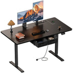 Escritorio Eléctrico Extra Grande Ajustable en Altura, Escritorio Eléctrico Vertical, Escritorio de Ordenador Ajustable en Altura, Mesa de Oficina Gaming Vertical con 2 Ganchos, para Oficina Moderna, Adultos