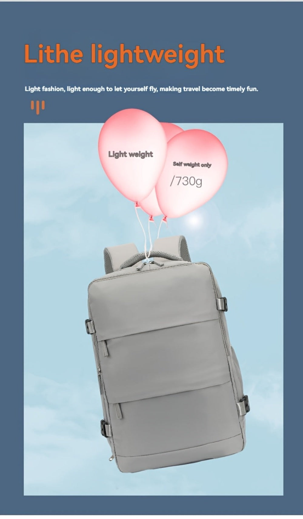 Mochila de viaje para laptop de mujer aprobada por aerolíneas, 38.1cm, separación seca y húmeda, azul claro, correa ajustable, compartimento para zapatos