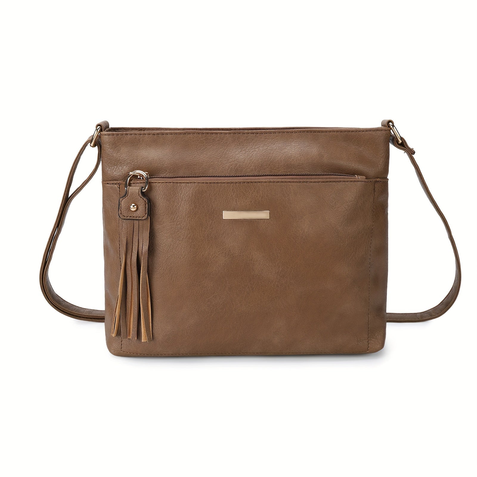 Nuevo Bolso de Hombro de Mujer Pu de Color Sólido a la Moda, Bolso de Ocio de Gran Capacidad para Viajes Diarios