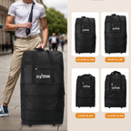 1 bolsa de viaje plegable de gran capacidad - Ligera, portátil, tela Oxford - Ideal para camping, senderismo, viajes familiares, eventos deportivos, escapadas de fin de semana, compras, mudanzas, con ruedas (negro)