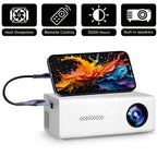 Proyector | Proyector de vídeo portátil mini ZRZTM con soporte Full HD 1080P, nativo 720P, pantalla LCD tipo Smart TV, compatible con