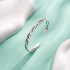 Pulsera abierta unisex de plata 925 con diseño clásico y elegante de serpiente, ideal para uso diario, regalo perfecto para San Valentín, Año Nuevo, cumpleaños o Día del Padre, incluye caja de regalo