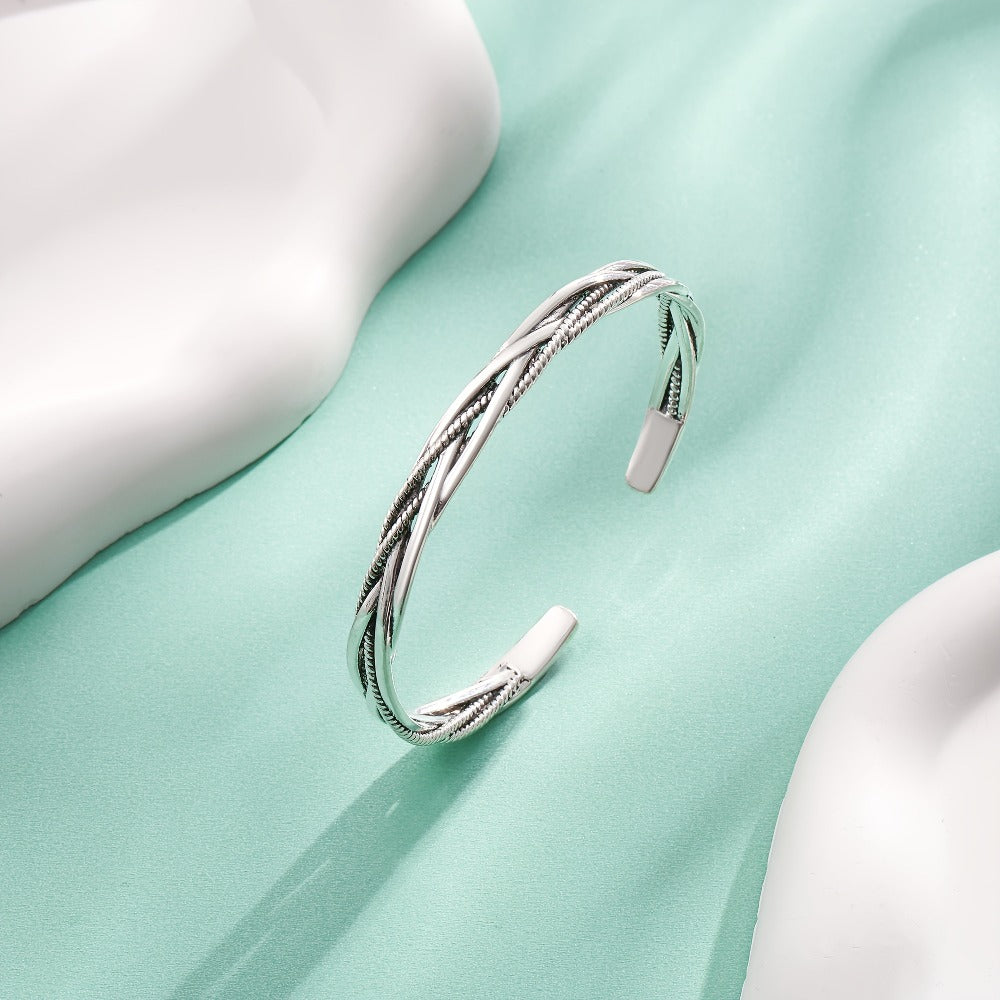 Pulsera abierta unisex de plata 925 con diseño clásico y elegante de serpiente, ideal para uso diario, regalo perfecto para San Valentín, Año Nuevo, cumpleaños o Día del Padre, incluye caja de regalo
