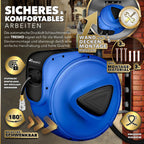TRESKO® Carrete Automático para Manguera de Aire | Enrollador de Manguera de Aire de 1/4" | Soporte Automático para Manguera Montado en la Pared