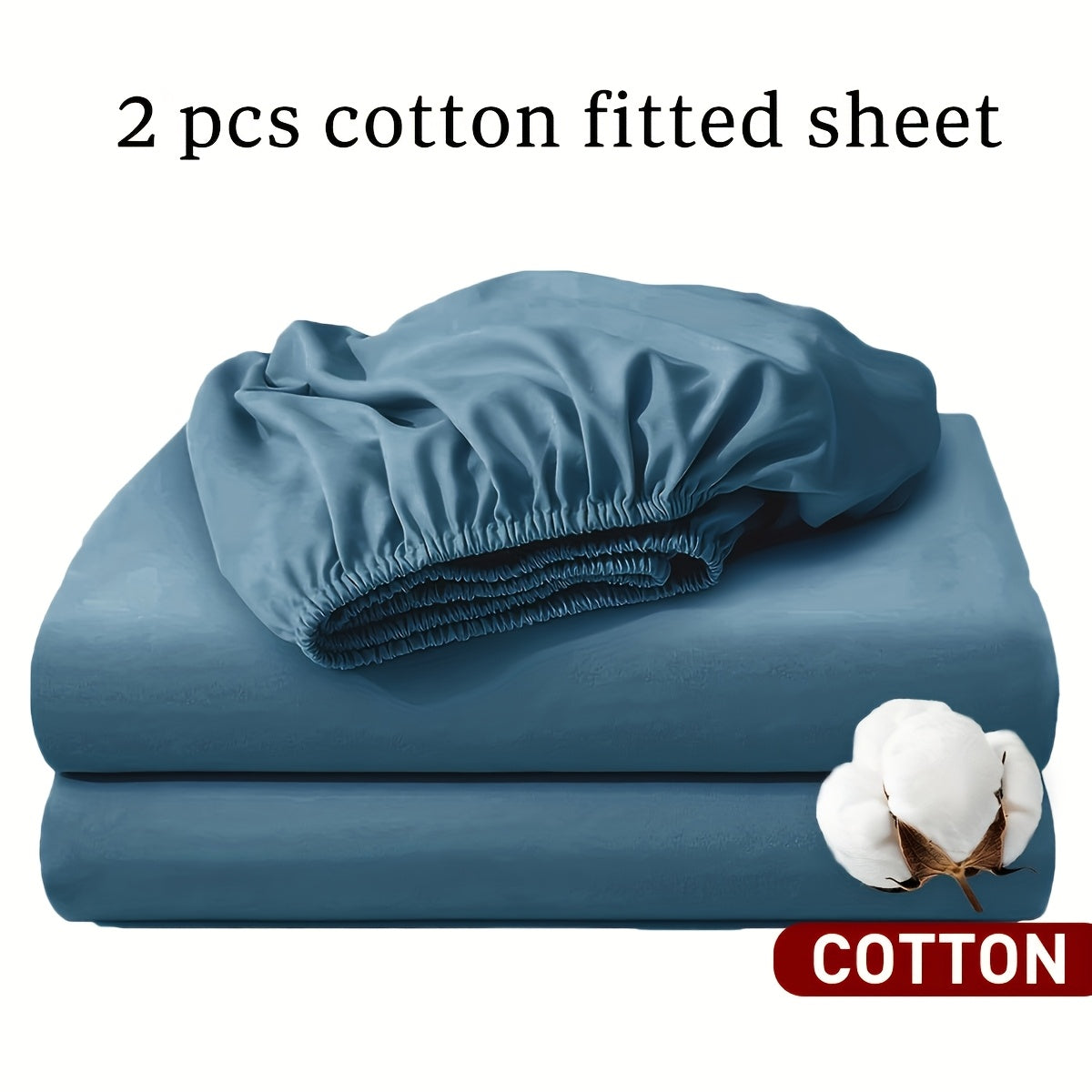 Juego de 2 sábanas bajeras, 100 % algodón, disponibles en varios colores. Sábana bajera/protector de colchón/funda de colchón, hecha de material de algodón suave, transpirable y cómodo (no incluye fundas de almohada).