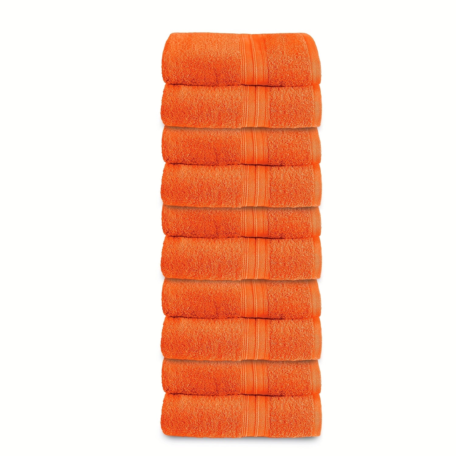 Juego de 10 Toallas de Mano de 50 x 100 cm, 550 g/m², Toallas de Algodón Suave, Secado Rápido, Altamente Absorbentes y Ligeras, Multiusos con Borde a Rayas Moderno, Ideales para Hogar, Hotel y Baño