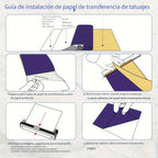 Impresora Térmica Portátil Inalámbrica Sin Tinta Bluetooth 2026 para Artistas y Principiantes de Tatuajes, Incluye 10 Hojas de Papel de Transferencia y Papel Plegado, Compatible con Teléfono/PC (con 3 Hojas de Papel de Transferencia y 10 Hojas de Papel Té