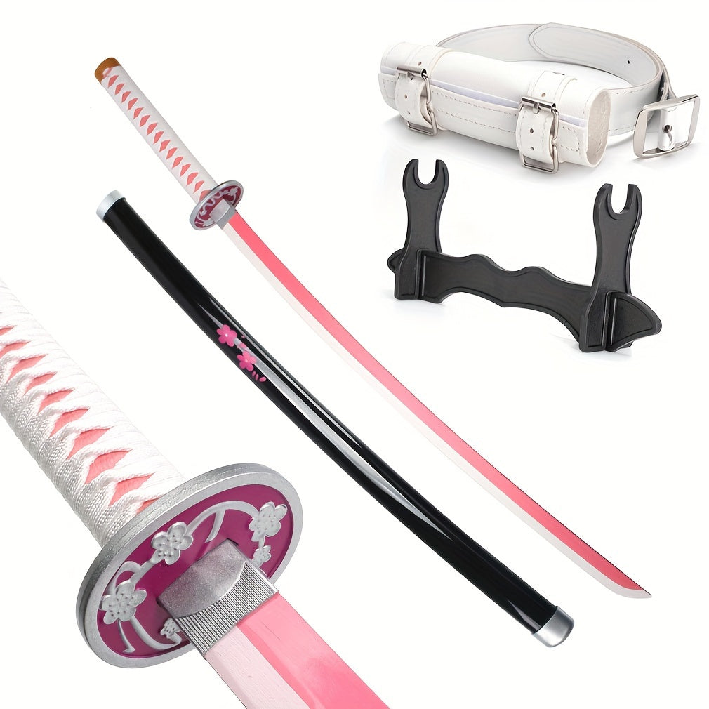 Espadas de samurái japonesas katana de 104.14 cm, múltiples estilos, hojas de madera no afiladas, con cinturones y fundas, regalo de Navidad, accesorios de cosplay para Halloween