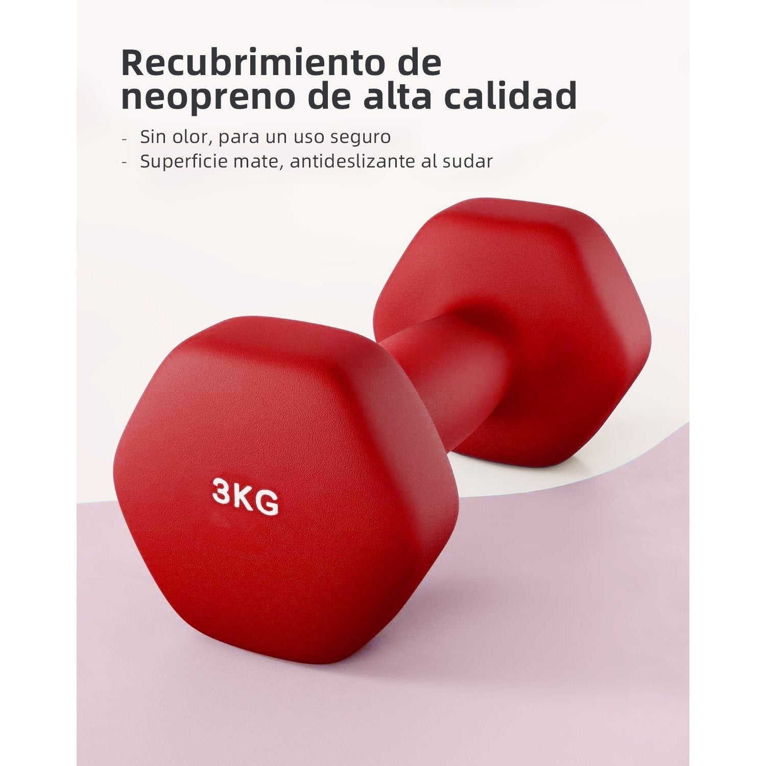 Mancuernas Fijas de Neopreno para Ejercicios en Gimnasio | Material: Hierro con Revestimiento de Vinilo | Pesas para Mujeres y Hombres