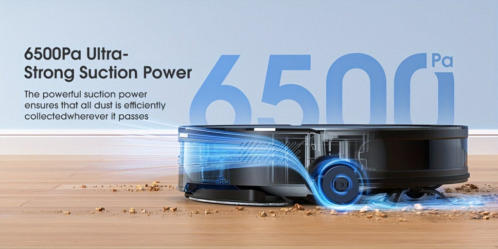Lubluelu B40 Robot Aspirador, Robot Aspirador y Trapeador 3 en 1, 6500Pa, Bajo Ruido 62Db, Cuerpo Ultra-Delgado de 9.98 cm, Mapeo de 5 Pisos, Limpieza Diversificada, Robot Aspirador para Pelo de Mascotas, Alfombra, Piso Duro, Regalos de Navidad y Hallowee