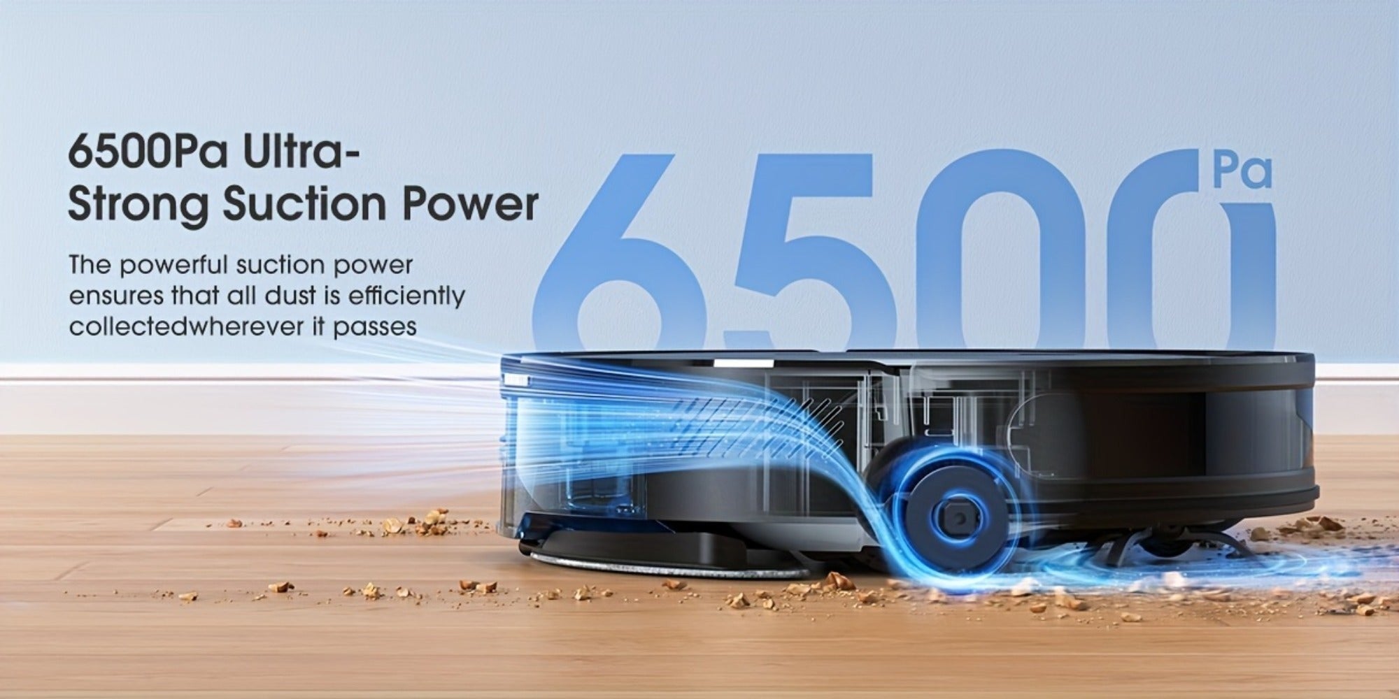 Lubluelu B40 Robot Aspirador, Robot Aspirador y Trapeador 3 en 1, 6500Pa, Bajo Ruido 62Db, Cuerpo Ultra-Delgado de 9.98 cm, Mapeo de 5 Pisos, Limpieza Diversificada, Robot Aspirador para Pelo de Mascotas, Alfombra, Piso Duro, Regalos de Navidad y Hallowee