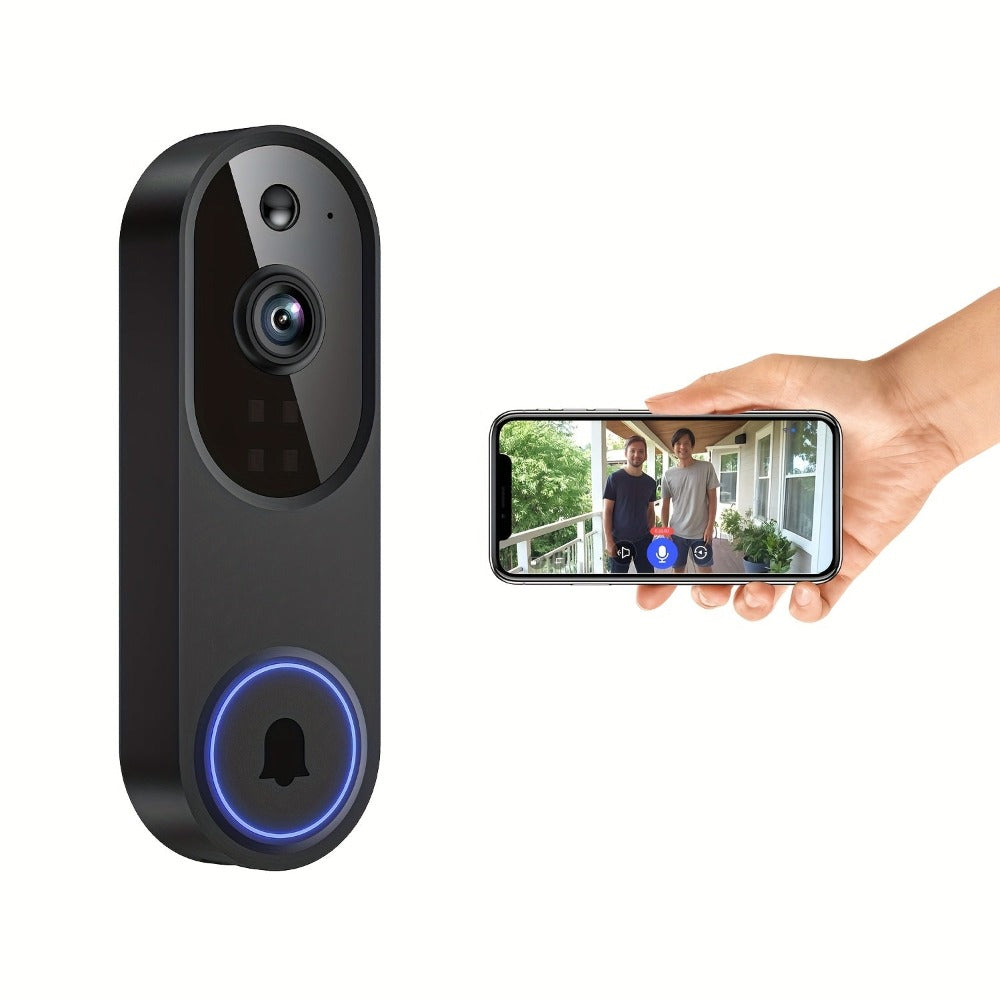 Cámara de videoportero de seguridad para el hogar inalámbrica 2K (con receptor de interior) que funciona únicamente con WiFi de 2.4G, incorpora un sistema de detección humana con IA, monitoreo en vivo, visión nocturna, comunicación bidireccional, batería
