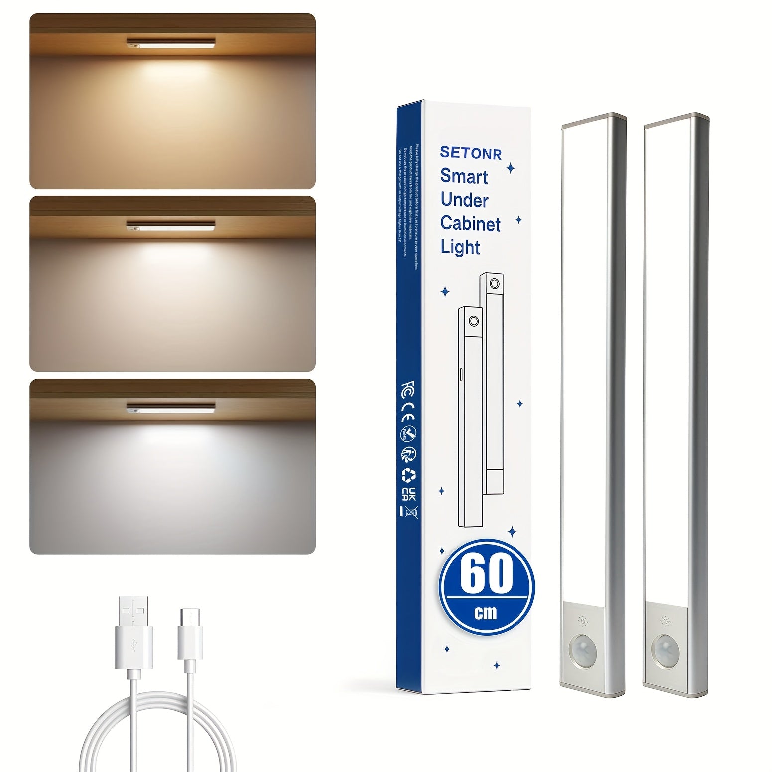 Luz LED recargable con sensor inalámbrico | Armario cocina escalera y dormitorio