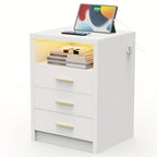 Mesita de noche, cómoda, escritorio de noche con 2/3 cajones de gran capacidad para dormitorio, sala de estar, blanco/negro