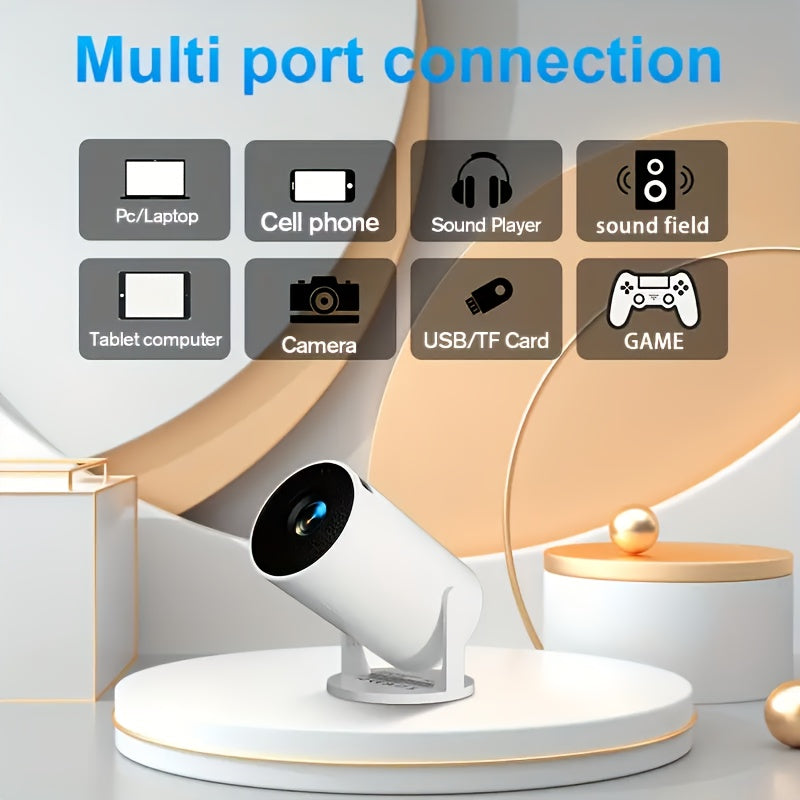 Proyector | Mini Proyector con Wifi y BT, Soporte Full HD Local 1080P a 4K, Proyector Portátil, Soporte Giratorio de 210 Grados, Corrección