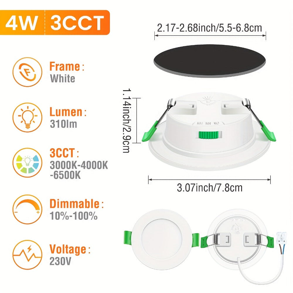 Foco LED empotrable regulable 6pcs | Dormitorio salón cocina y pasillo