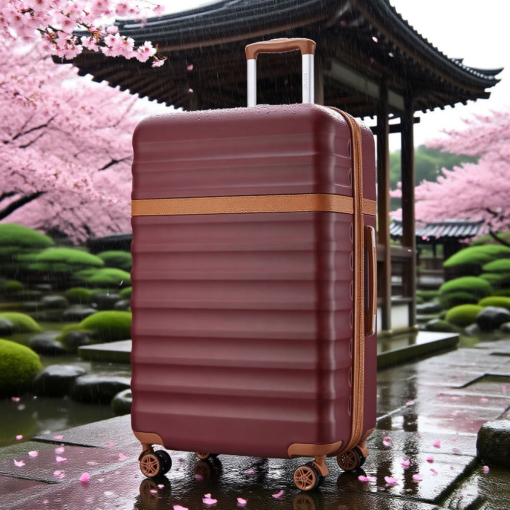Maleta KONO Disponible en Tamaños de 20 Pulgadas, 24 Pulgadas y 28 Pulgadas, Fabricada con una Mezcla de ABS y Policarbonato. Este Trolley de Carro Rígido Está Equipado con Cuatro Ruedas y un Cerradura TSA, lo que lo Hace Ideal para Uso en la Cabina y Via