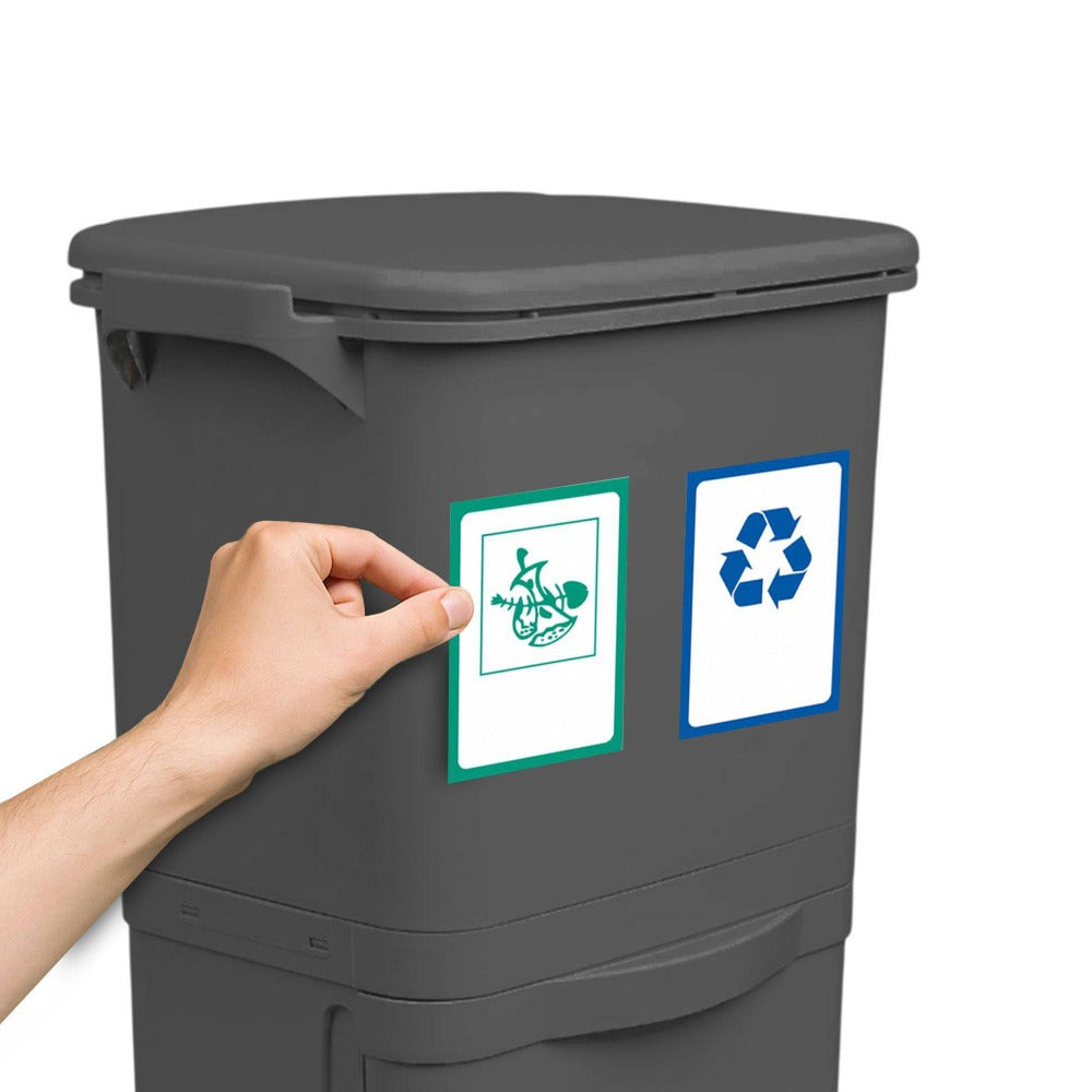 Papelera de reciclaje de clasificación selectiva con pedal. ruedas y asa de doble 38/42L