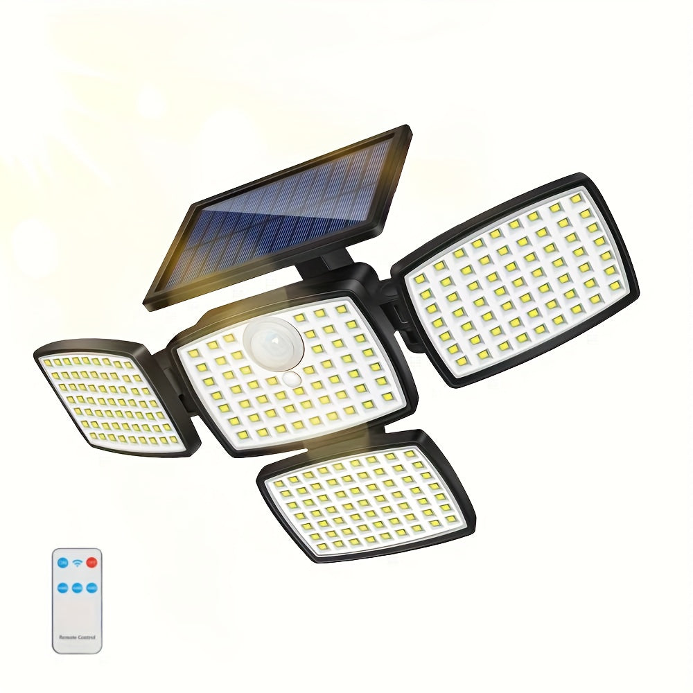 Luz solar LED con sensor de movimiento 2 piezas | Para jardín, patio, garaje y seguridad exterior