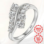 Anillo de moda para mujer, exquisito, de plata de ley 925, elegante y moderno, anillo de joyería de alta calidad para mujer, incrustado con moissanitas, adecuado para viajes de vacaciones, uso diario, es un regalo conmemorativo perfecto para amigos