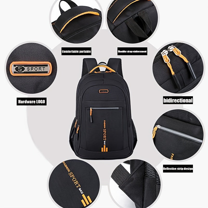 Mochila de Viaje de Gran Capacidad para Hombres - Nylon Duradero, Correas Ajustables, Bolso de Negocios y Escuela con Múltiples Compartimentos, , Mochila para Viajar