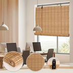 Cortina Persiana de Madera Incluye Accesorios, Estor de Bambú Enrollable para Ventana y Puerta (DIMENSIONES ANCHO X LARGO)