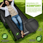 Tillvex® Cama Plegable para Camping con Bolsa de Transporte, Soporta Hasta 200 kg, Cama Extra Ancha para Camping, Cama de Campaña, Cama de Pesca para Uso en Exteriores e Interiores, Cama Plegable para Invitados, Portátil para Jardín, Camping, Pesca, Festi