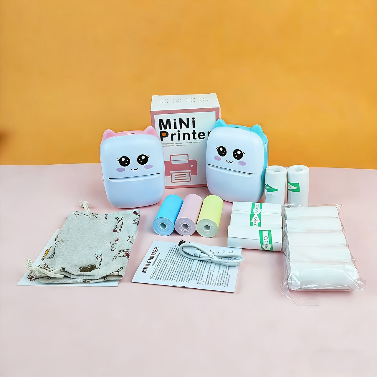 Impresora de etiquetas | Kit de mini impresora de etiquetas adhesivas, impresora térmica portátil de bolsillo sin tinta, impresora estándar o