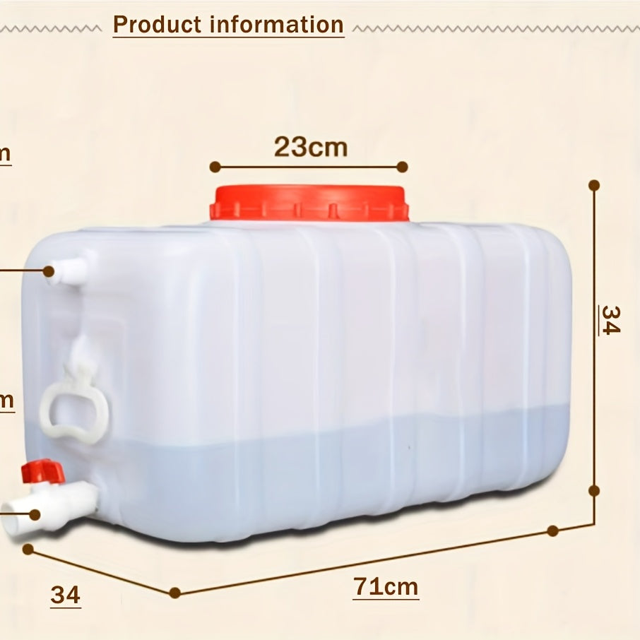 Tanque de agua de gran capacidad con grifo para uso doméstico y exterior 25L/50L/80L/110L/200L Cubo de almacenamiento de agua de plástico portátil y duradero