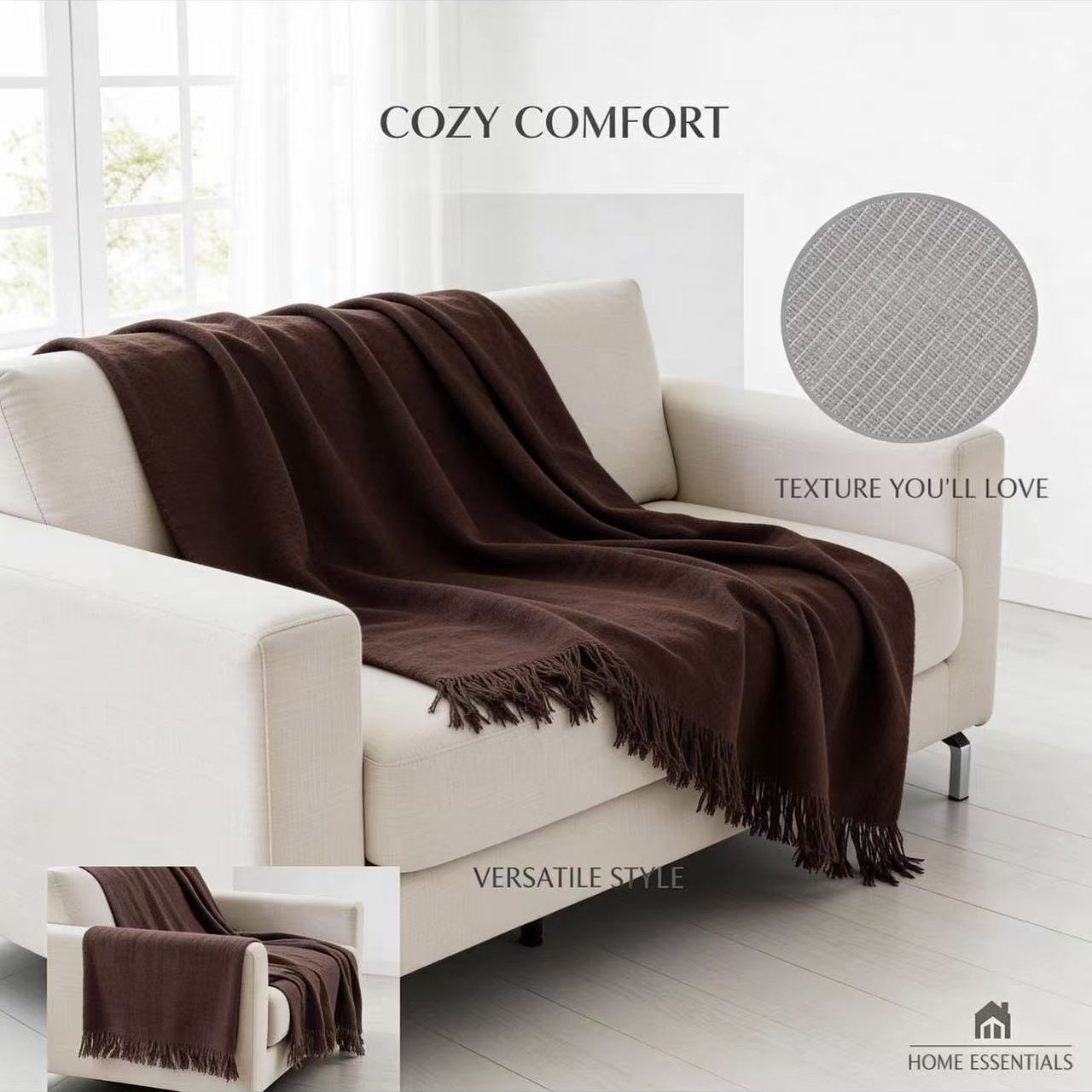 Colcha Multiusos de Algodón para Sofá y Cama, Manta Multiusos Four Seasons con Flecos, Cubresofá Elástico y Transpirable, Protector de Sofá Cubrecama Moderno