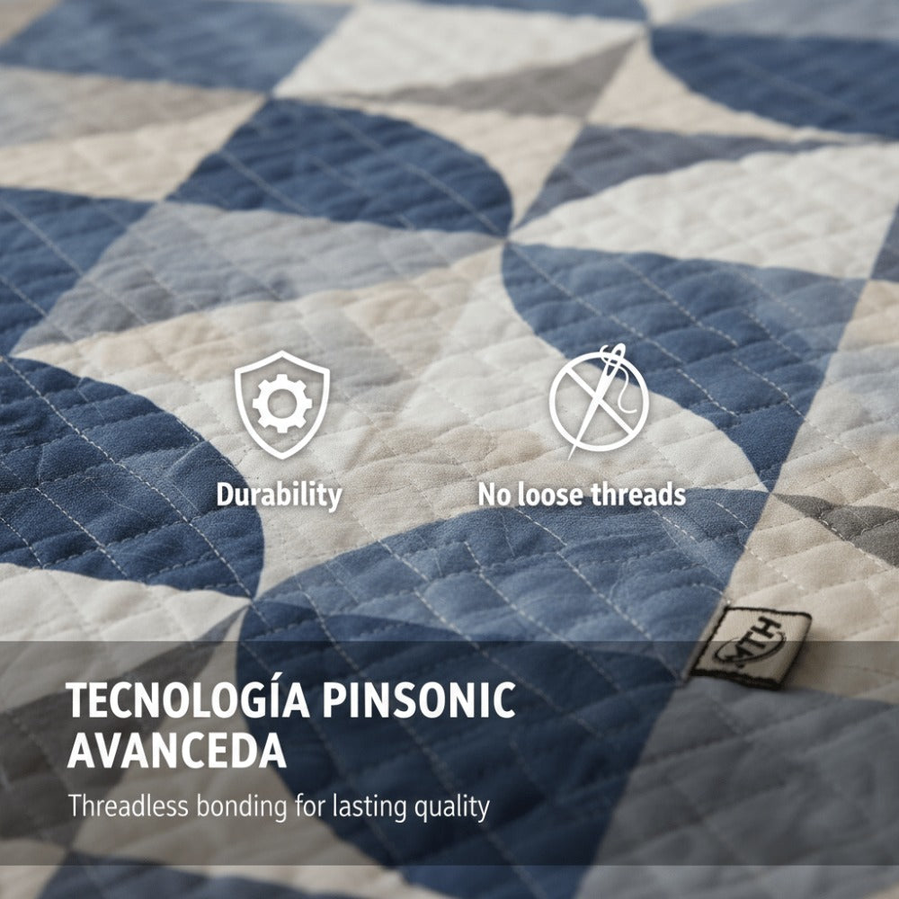 Edredón Ligero Estampado de Verano, Colcha Pinsonic de Microfibra Reversible Bouti, Cubrecama Moderno con Patrón en Relieve Transpirable para Todas las Estaciones, Decoración de Dormitorio para Primavera y Verano (Sin Fundas de Almohada) para Todas las Ta