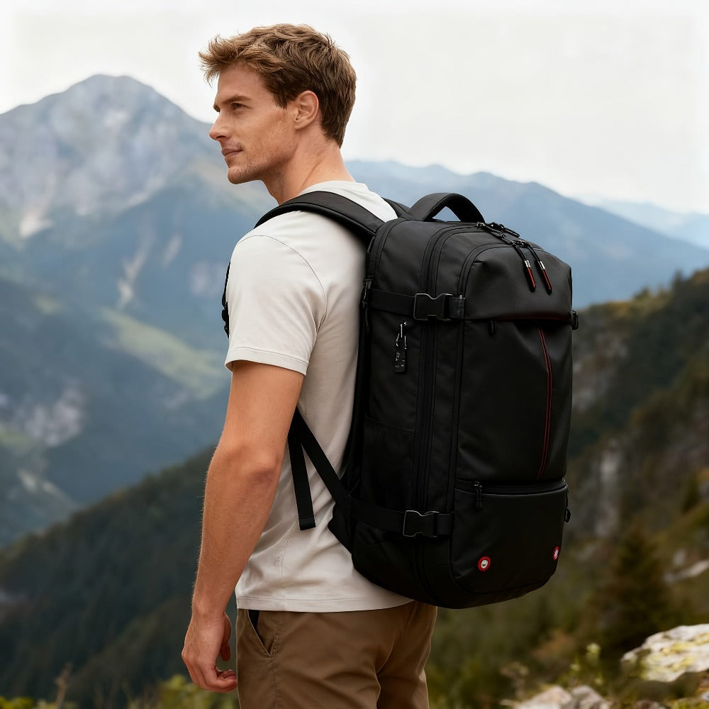 Mochila de Viaje con Compresión al Vacío, Bolsa de Compresión al Vacío de TPU, Cerradura de Contraseña Incorporada, Capacidad para Laptop de 17 Pulgadas, Mochila de Alta Calidad para Viajes y Negocios