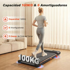Alfombra de caminar con inclinación del 12%, quema 50% más de calorías, alfombra de caminar para escritorio, máquina de caminar portátil silenciosa de 30Db con carga de 100KG para fitness en casa, sin batería