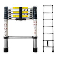 Escalera Telescópica de Acero Galvanizado Extensible y Plegable 2 a 4,4 Metros | Altura Ajustable por Peldaños con Cierre de Seguridad | Certificada EN131 para Uso Profesional y Doméstico | Base Antideslizante con Pies de Goma | Ideal para Reformas, Jardí
