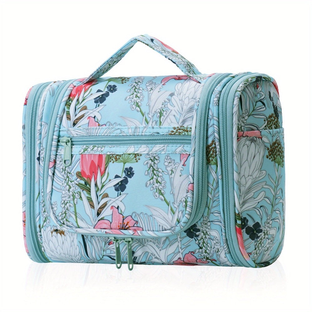 Bolsa de Aseo Colgante con Múltiples Bolsillos y Gancho, Organizador de Maquillaje Elegante para Mujeres y Hombres, Cierre de Cremallera Duradero, Diseño con Asa Superior, Bolsa de Viaje para Aseo, Regalo de Navidad