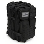 Mochila Táctica Negra de 45L para Deportes al Aire Libre, Senderismo y Excursionismo, Mochila Multifuncional con Cierre de Cremallera - Ideal para Senderismo de 3 Días, Trekking, Camping, Deportes al Aire Libre, Regalo de Cumpleaños