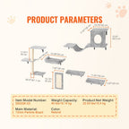 VEVOR Estanterías para gatos montadas en la pared con tableros de salto hamaca sofá conjunto de 6