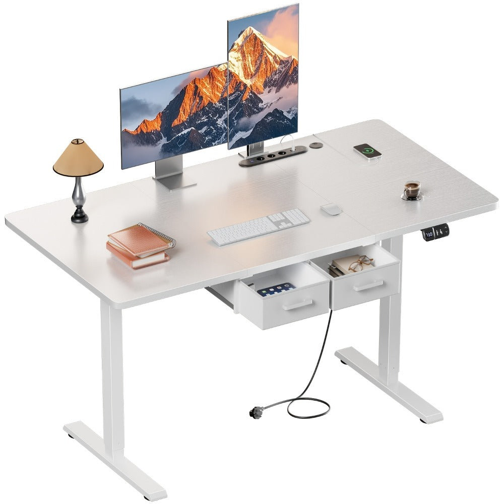 Escritorio Eléctrico Extra Grande Ajustable en Altura, Escritorio Eléctrico Vertical, Escritorio de Ordenador Ajustable en Altura, Mesa de Oficina Gaming Vertical con 2 Ganchos, para Oficina Moderna, Adultos