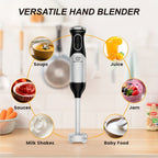 SUPERLEX Licuadora de Mano 600W - Batidor de Acero Inoxidable de Grado Alimenticio, 2 Velocidades (Alimentos Suaves/Duros) para Cocina Hogareña/Catering/Pequeños Negocios de Alimentos | Prepara Sopas, Salsas, Purés