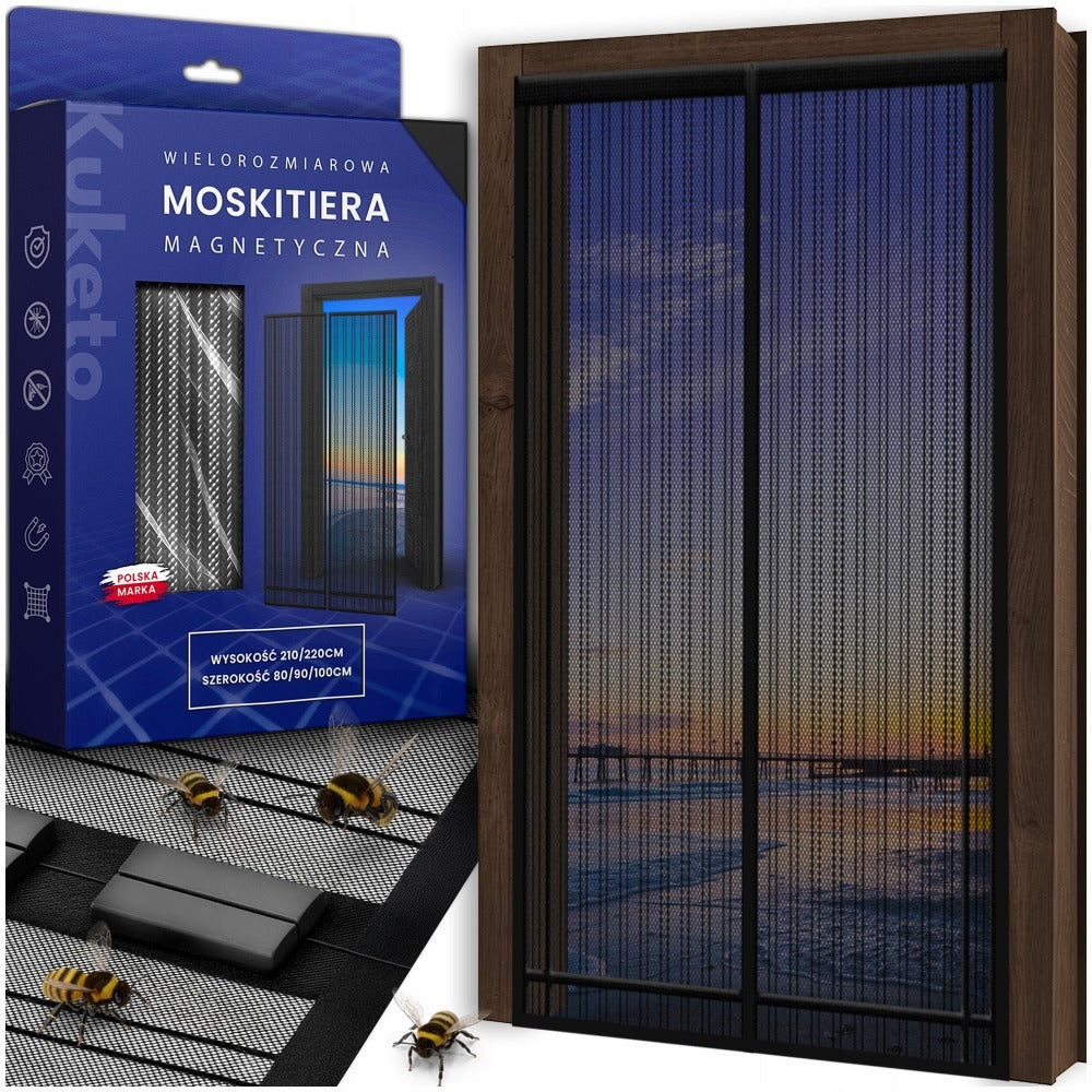Mosquitera - Magnética Multidimensional para Puertas y Ventanas de Balcón - Mosquitera con Cierre Automático - Variantes de Ancho 80-160 Cm - Longitud 210/220 Cm - Diferentes Colores - para Hogar, Apartamento y Balcón - Protección contra Moscas y Mosquito