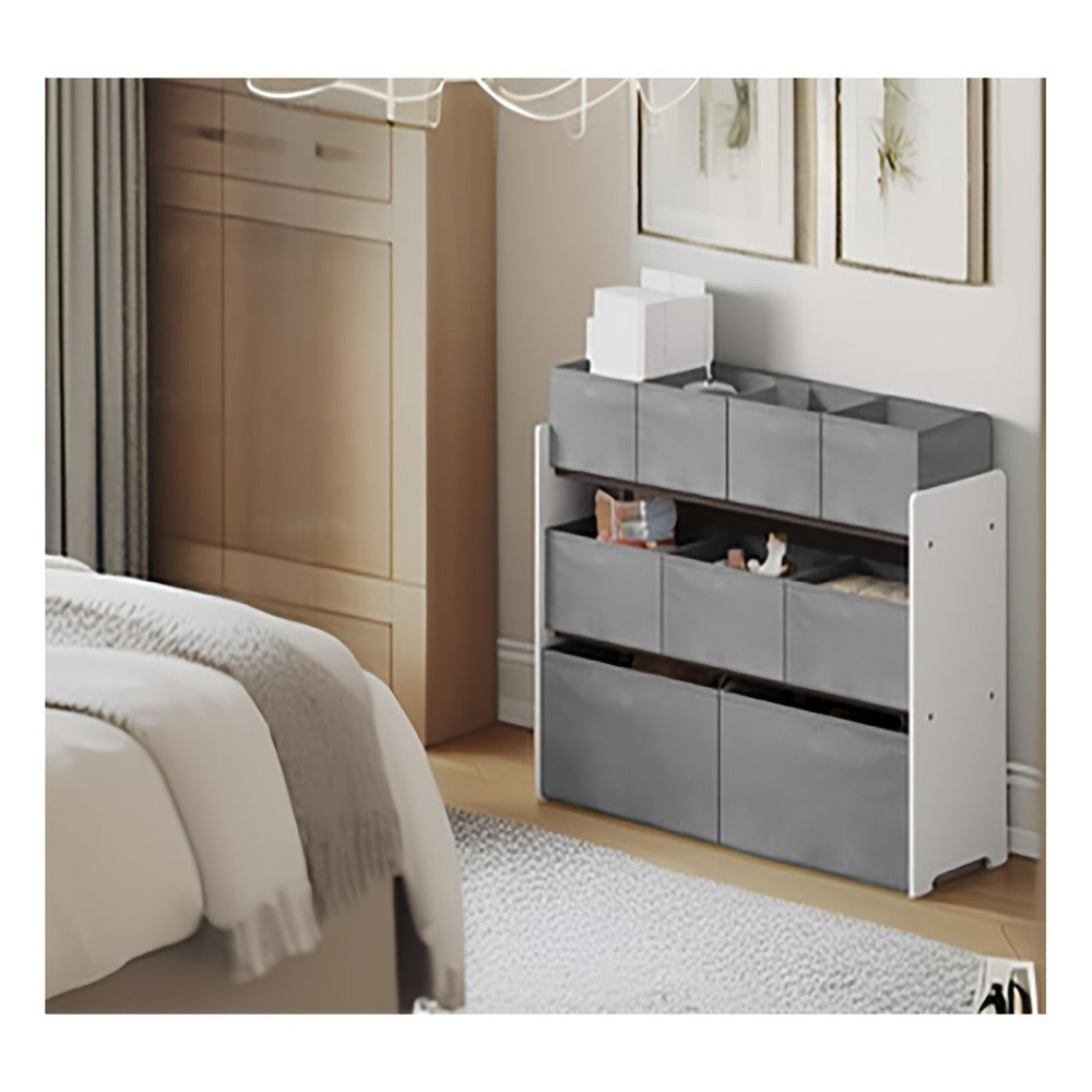 Gabinete de almacenamiento con cajones, 1 pieza, estante práctico, artículos de almacenamiento, se puede usar como estantería, estante de almacenamiento, estante de tres niveles con múltiples cajones, caja de almacenamiento de tela no tejida, para dormito