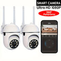 Viernes 2 piezas Cámara de seguridad WiFi Ease Life APP 1080P HD, visión nocturna a color, audio bidireccional, /inclinación/zoom 360, seguimiento y detección de movimiento para seguridad del hogar, foco y sirena, con cable