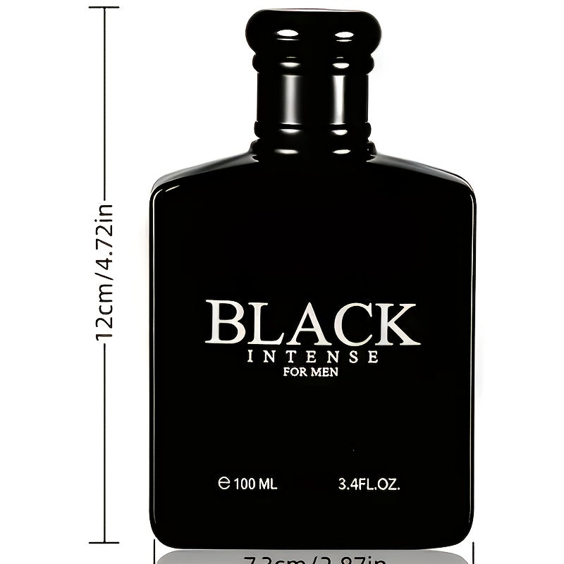 Perfume para hombre 100 ml, Black Intense Eau de Parfum, fragancia fresca cítrica y amaderada con limón, bergamota, vainilla y sándalo para hombre