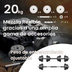 Set de pesas ajustables para entrenamiento en casa, ideal para hombres y mujeres, incluye barra extra, perfecto para ejercicios de levantamiento de pesas y fitness en el hogar - 20KG - 1 par, regalo de Navidad, decoración