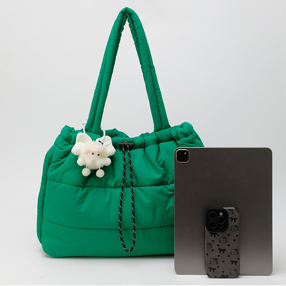 Bolso tote acolchado imprescindible 2026 - Bolso de hombro cruzado acolchado | Bolso de mano de gran capacidad inspirado en abrigo para mujer (Organizador multibolsillos)