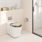 Asiento de inodoro con cierre suave de madera | Para baño y sustitución rápida